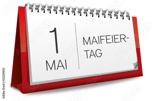 Vektor: Kalender rot 1 Mai Maifeiertag Kalender rot 1 Mai Maifeiertag