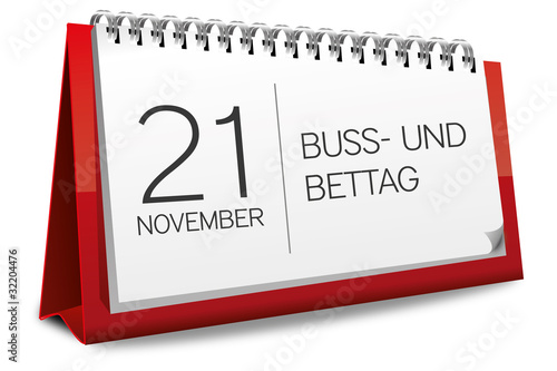 Vektor: Kalender rot 16 November Buß- und Bettag Kalender rot 16 November Buß- und Bettag