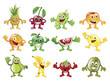 Vector: Set of colourful fruit character mascots Set of colourful fruit character mascots