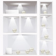 Expo shelves. Editable illustration.