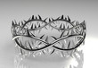 Illustrazione: Jesus Christ's Crown in White Gold on Glossy Surface Jesus Christ's Crown in White Gold on Glossy Surface