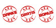 Stempel: Danke * Gratis * Bonus