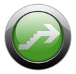 Green Metallic Orb Button "Upstairs"