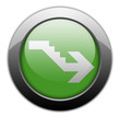 Green Metallic Orb Button "Downstairs"