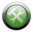 Green Metallic Orb Button "Tools"