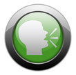 Green Metallic Orb Button "Talking Head / Forum / Discussion"