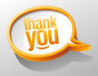 Thank you shiny glass speech bubble