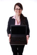 Junge Frau mit Laptop