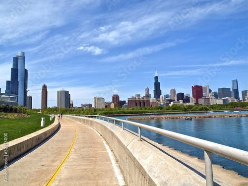 Photo: Chicago skyline with running track Chicago skyline with running track