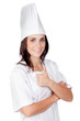 Pretty cook woman saying Ok Pretty cook woman saying Ok