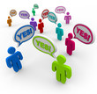 Yes - People Talking in Speech Bubbles Agreement