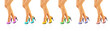 Beautiful women legs in color high heels Beautiful women legs in color high heels