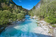 Beautiful turquoise mountain river Soca (Isonzo), Slovenia Beautiful turquoise mountain river Soca (Isonzo), Slovenia
