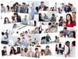 Collage of businessmen in meetings