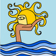 sole nel mare