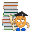 Vector: Cartoon character graduation with books Cartoon character graduation with books