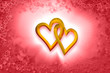 Illustration: Valentine's Day - Two Gold Hearts Valentine's Day - Two Gold Hearts