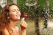 girl with soap bubbles