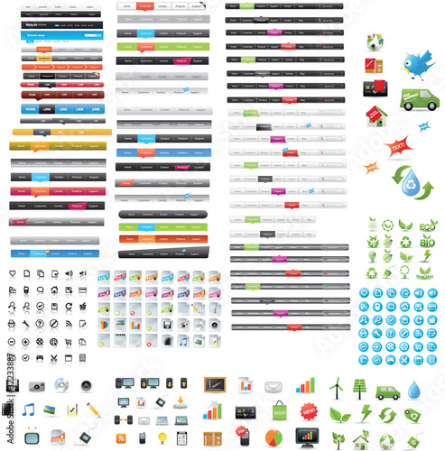 Vector: Web mega pack - 64 navigation menus + 188 web icons Web mega pack - 64 navigation menus + 188 web icons
