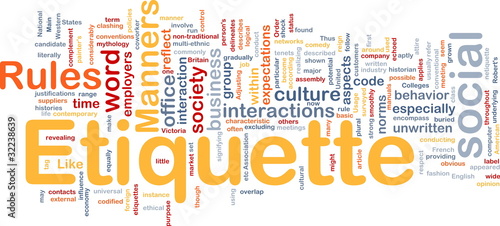 Illustration: Etiquette background concept Etiquette background concept