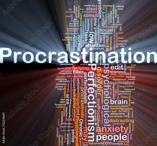 Illustration: Background concept wordcloud illustration of procrastination glo Background concept wordcloud illustration of procrastination glo