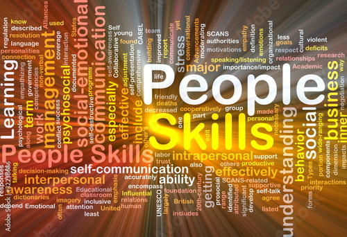 Illustration: People skills background concept glowing People skills background concept glowing