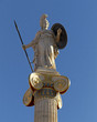 Athena (Minerva) statue on ionian column, blue sky