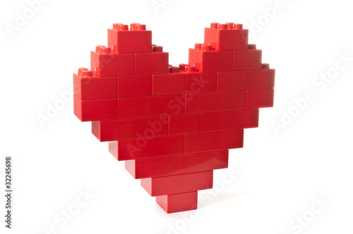 Photo: Heart shaped red building blocks Heart shaped red building blocks