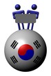 people holding sign on South Korea flag sphere illustration people holding sign on South Korea flag sphere illustration