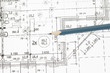 Photo: background of architectural drawing ahd pencil background of architectural drawing ahd pencil