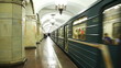 train arrives at subway station