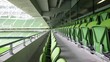Green seats of the stadium, bright cloudless day. Green seats of the stadium, bright cloudless day.