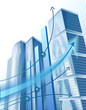 Vektor: Modern city buildings and abstract business graph Modern city buildings and abstract business graph