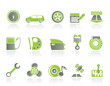 car parts, services and characteristics icons
