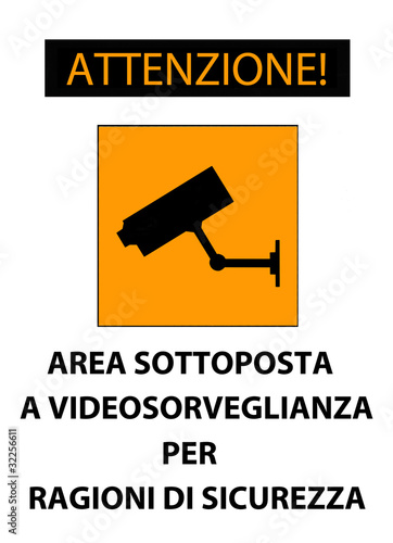 Illustration: Avviso telesorveglianza Avviso telesorveglianza
