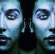 Foto: Textured faces of surreal male twins Textured faces of surreal male twins