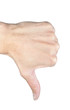 thumbs down sign isolated on white background