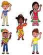 Vettoriale: Children in the world. Cartoon and vector isolated characters. Children in the world. Cartoon and vector isolated characters.