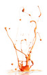 Orange paint splashing