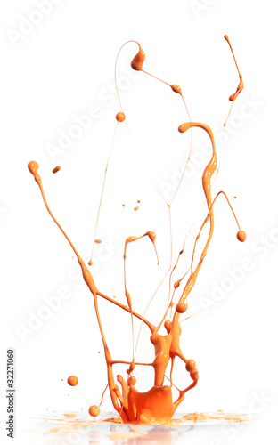Illustration: Orange paint splashing Orange paint splashing