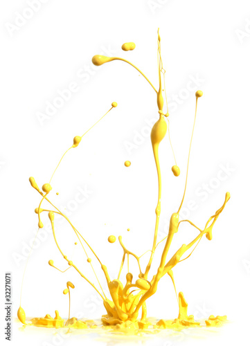 Illustration: Yellow paint splashing Yellow paint splashing
