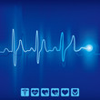 blue ekg tracing background