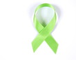 green ribbon isolated on white background
