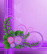 Lilac flowers on a checkered background