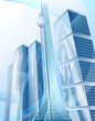 Abstract cityscape with modern buildings