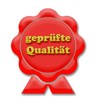 Siegel/Plakette in Rot: Geprüfte Qualität