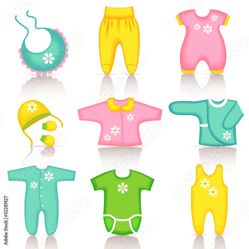 Baby Cloth Sizes on Baby Clothing Icons    Colorlife  32281427   See Portfolio