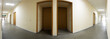 Office building corridor panorama closed doors #2
