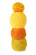 yellow gamma clews in a vertical row, isolated yellow gamma clews in a vertical row, isolated
