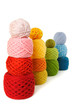 many multicolored clews in a vertical rows, isolated many multicolored clews in a vertical rows, isolated